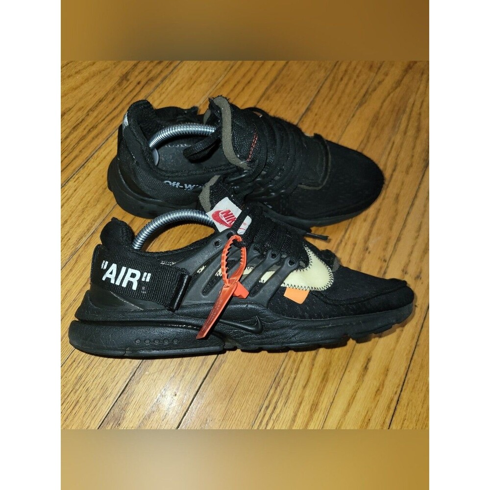 Size 9.5 Mens Off-White x Nike Black Air Presto Sneakers 2018 Rare Shoes Red